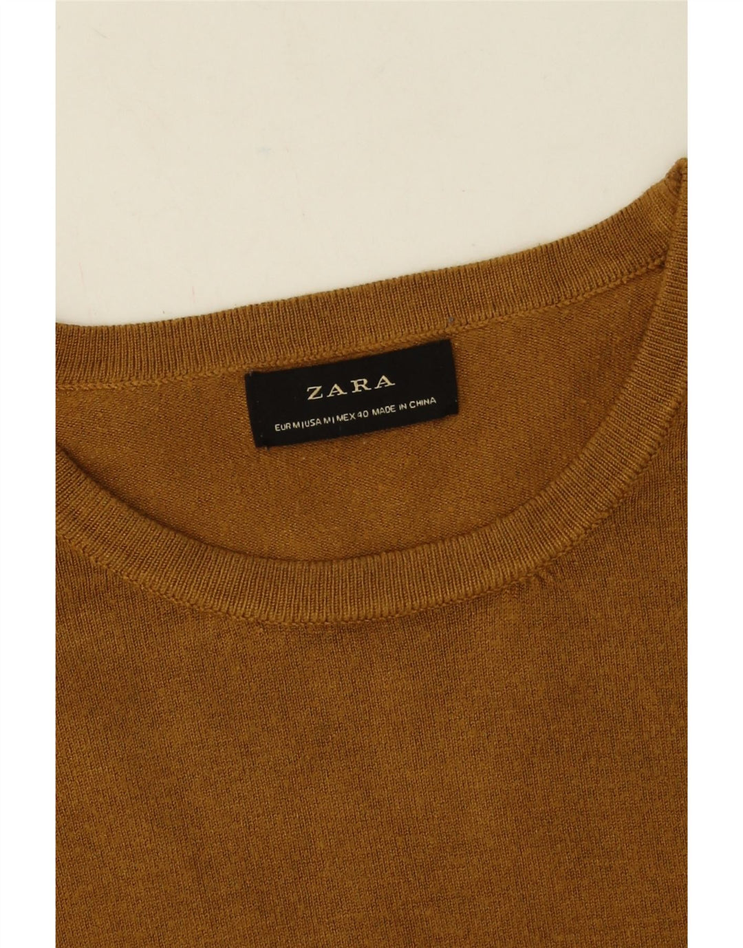 Мужской джемпер с круглым вырезом Zara, средний желтый вискозный свитер