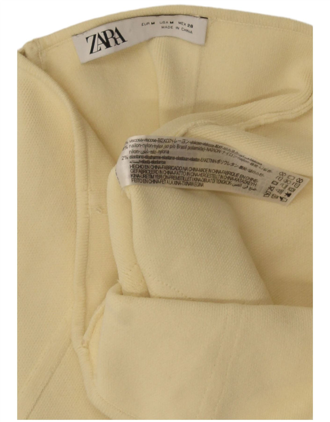 Женский корсетный топ без бретелек Zara UK 12, вискоза среднего желтого цвета