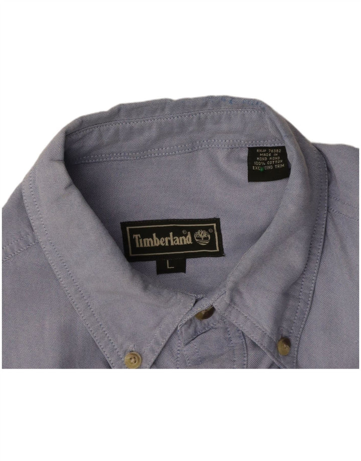 TIMBERLAND Mens Shirt Large Blue Cotton