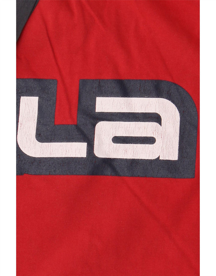 Fila Мужская футболка с рисунком Top XL Красная с цветными блоками