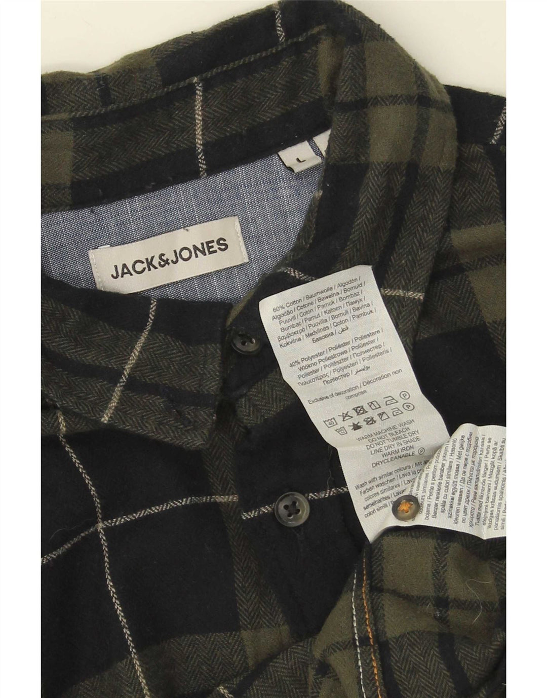 Мужская фланелевая рубашка Jack & Jones большого размера, хлопковая зеленая клетка
