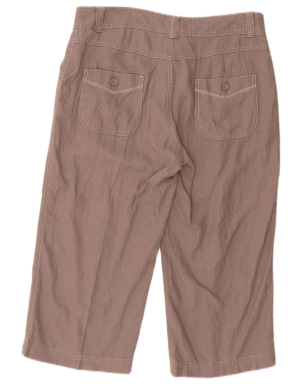 Женские капри Marks & Spencer UK 12, большие W33 L19, коричневые льняные брюки