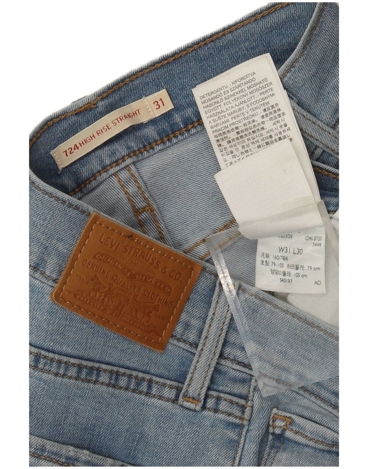 Женские прямые джинсы LEVI'S 724 с высокой посадкой W31 L30, синий хлопок