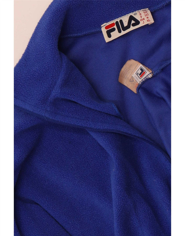 Fila Мужской флисовый джемпер с воротником на молнии IT 40 Средний синий полиэстер