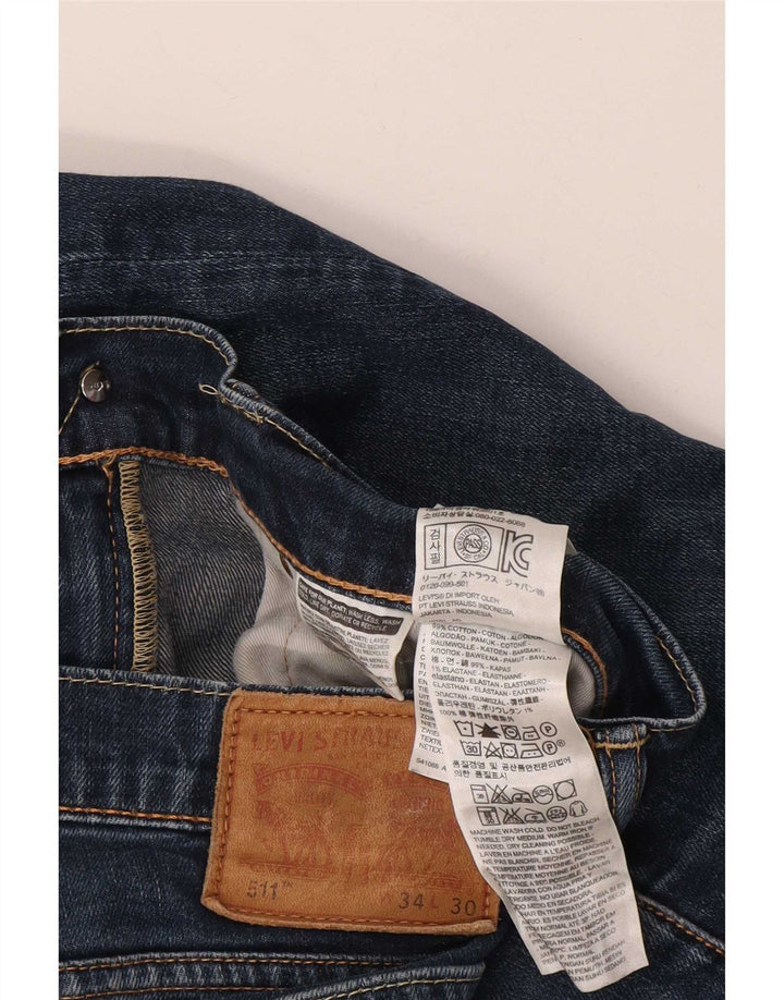 Мужские джинсы Levi's 511 Slim W34 L30 Темно-синие, хлопок