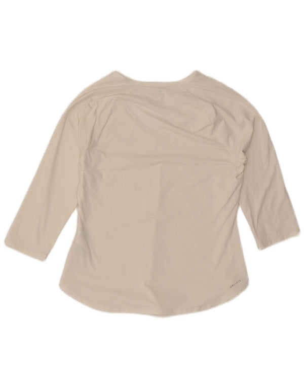 Женский топ Nike Dri Fit с рукавом 3/4 UK 12, средний белый полиэстер