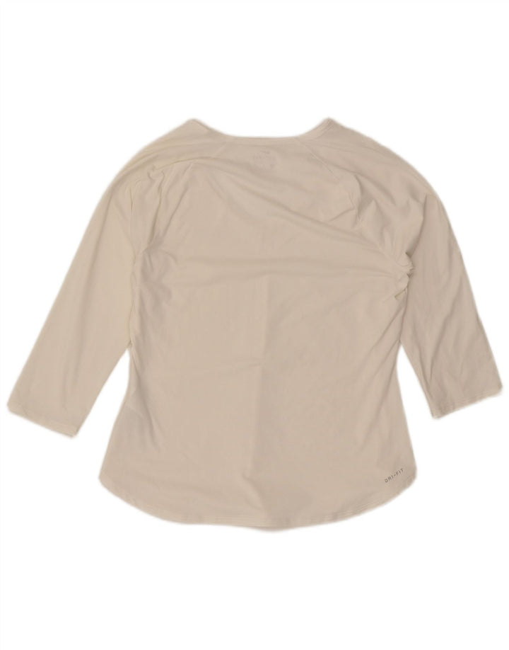 Женский топ Nike Dri Fit с рукавом 3/4 UK 12, средний белый полиэстер