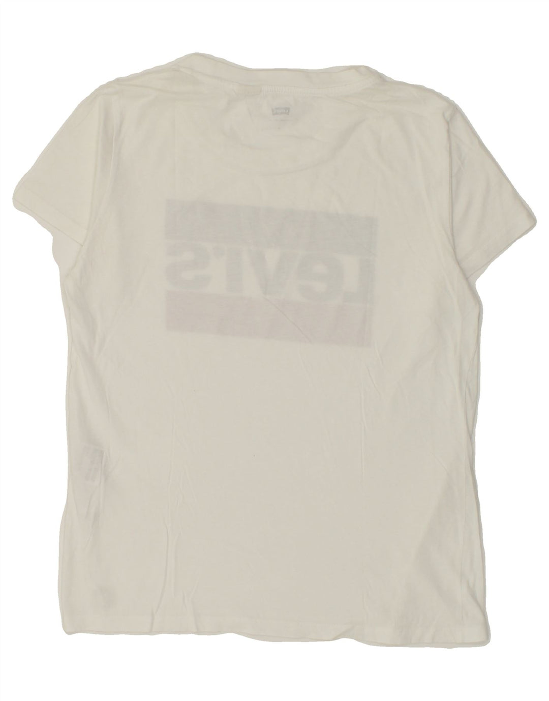 LEVI'S Womens Graphic T-Shirt Top UK 14 Medium White Vintage Levi's and Second-Hand Levi's from Messina Hembry 