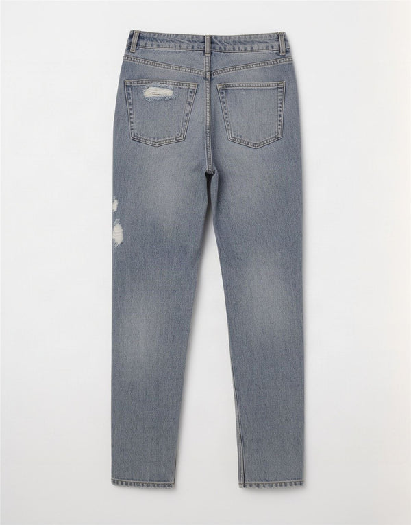 Topshop Женские зауженные джинсы с потертостями для мам W26 L28, синий хлопок
