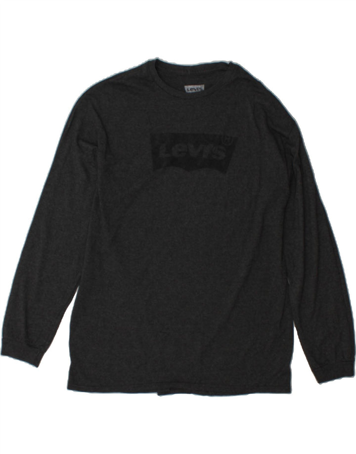 LEVI'S Mens Graphic Top Long Sleeve XL Grey Cotton Vintage Levi's and Second-Hand Levi's from Messina Hembry 