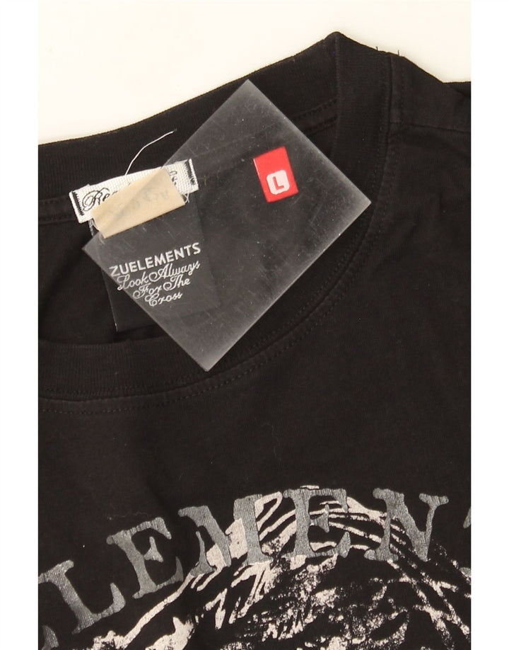 Мужская футболка с рисунком Zu Elements, большая черная