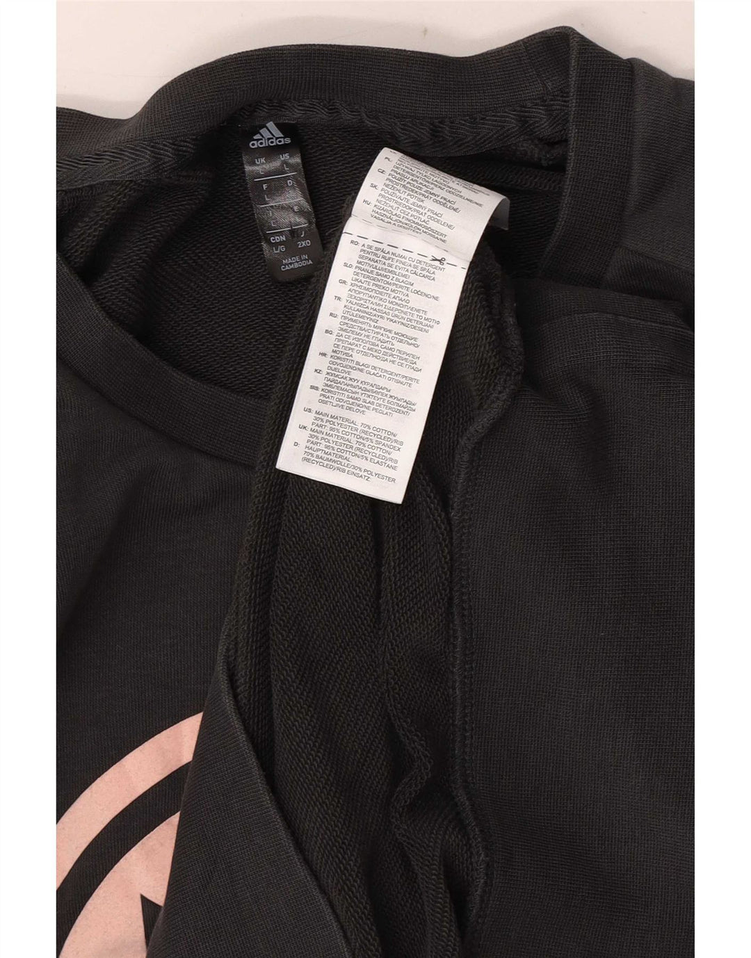 Мужской свитшот Adidas стандартного кроя с графикой, большой серый хлопковый джемпер