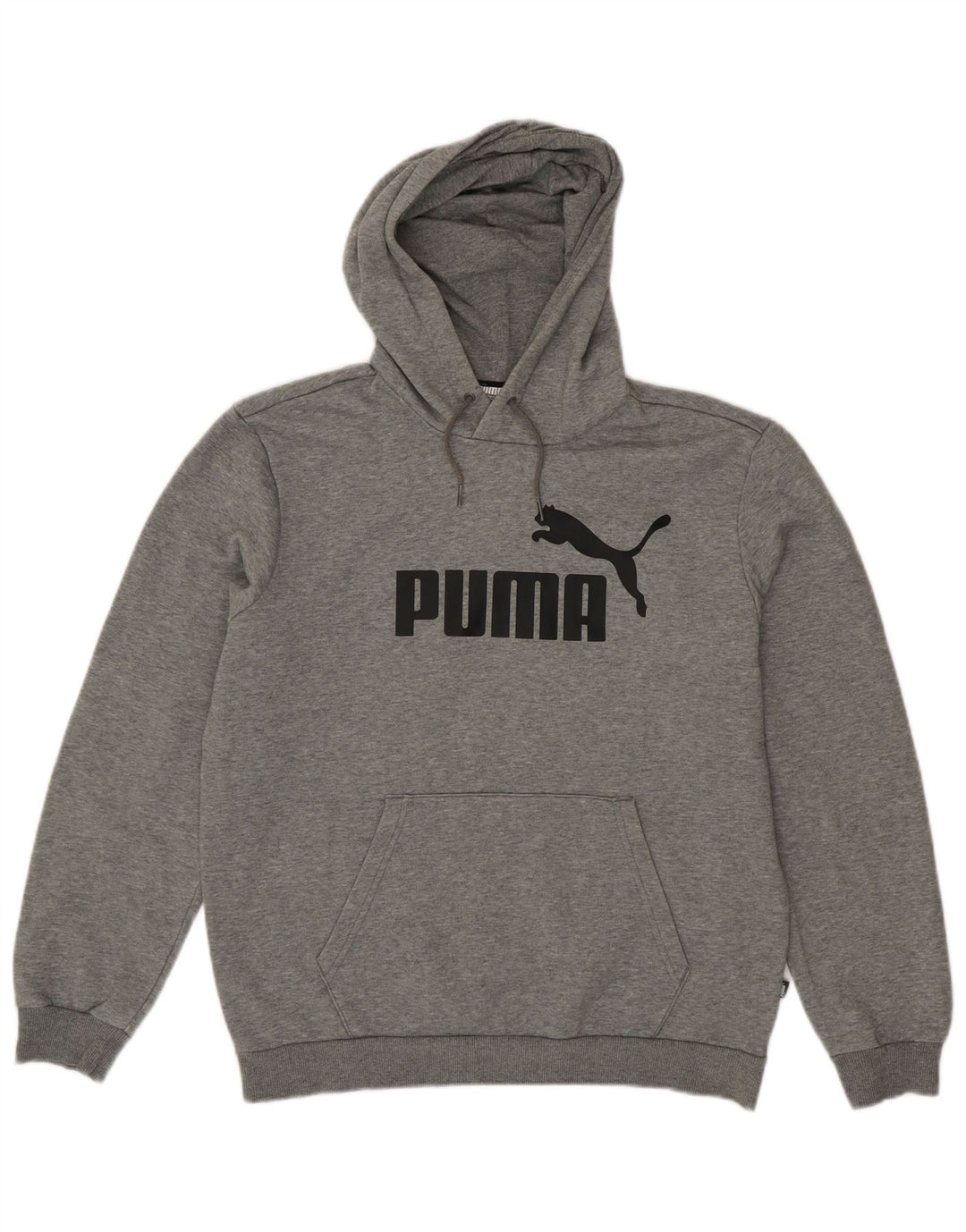 PUMA Mens Graphic Hoodie Jumper Medium Grey Cotton