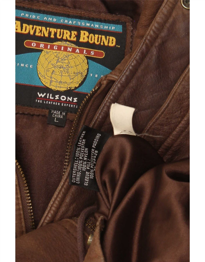 Мужское кожаное пальто Wilsons UK 40 большое коричневое