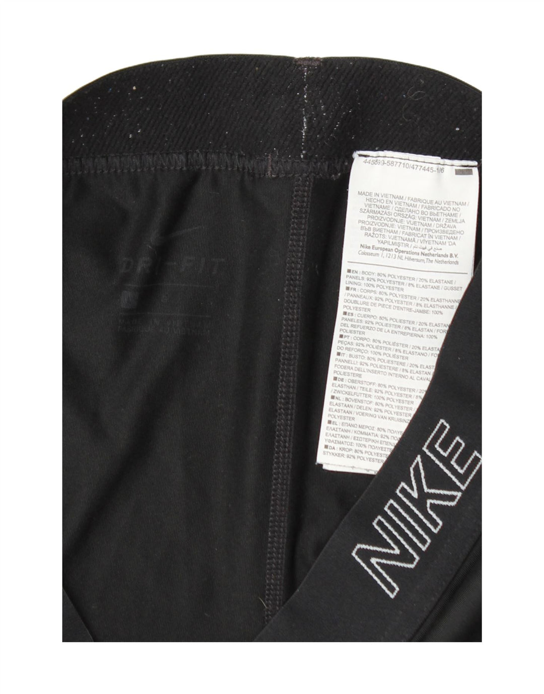 Женские леггинсы-капри с рисунком Nike Dri Fit, Великобритания, 14, большие черные, полиэстер