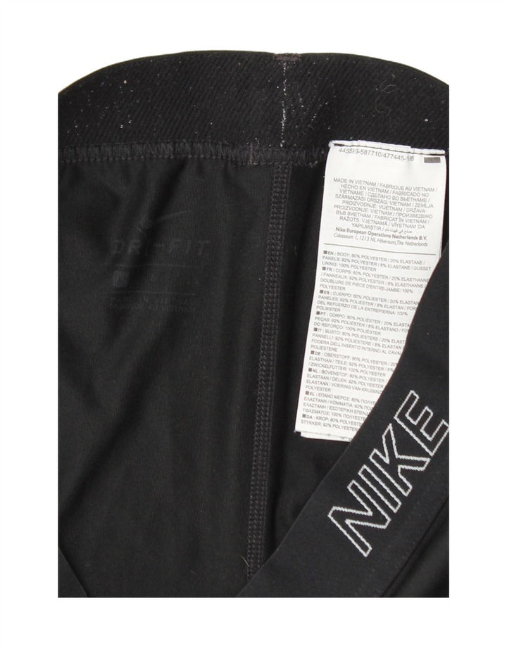 Женские леггинсы-капри с рисунком Nike Dri Fit, Великобритания, 14, большие черные, полиэстер