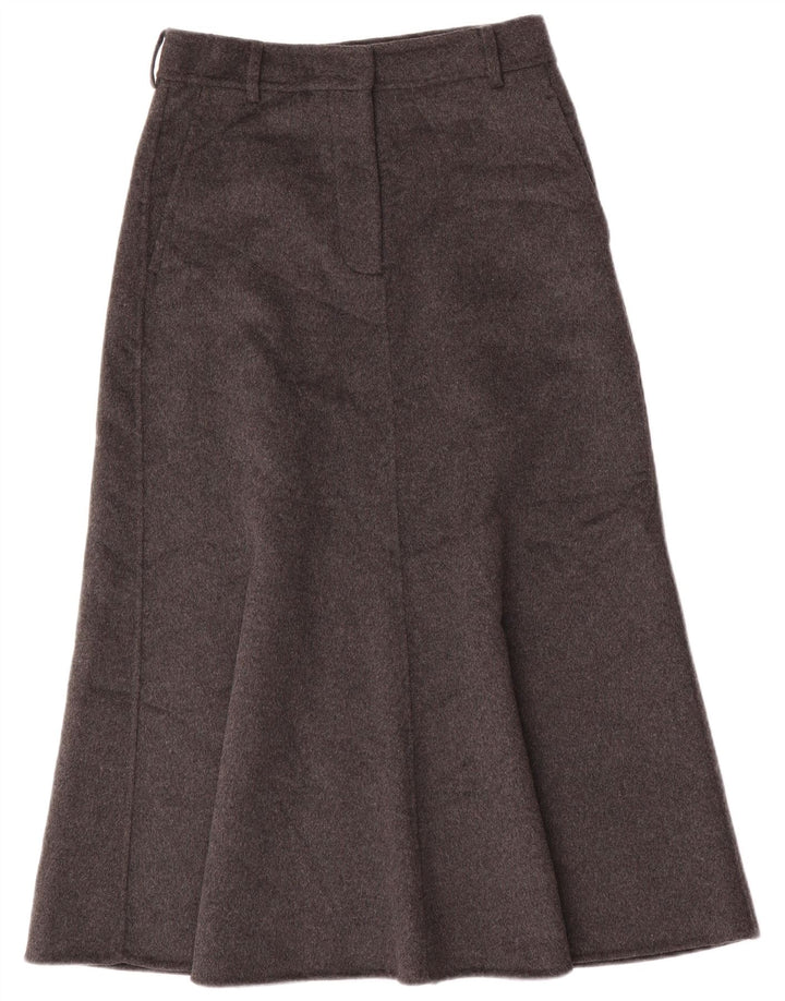 Женская макси-юбка-трапеция Zara, маленькая W28, серая шерсть