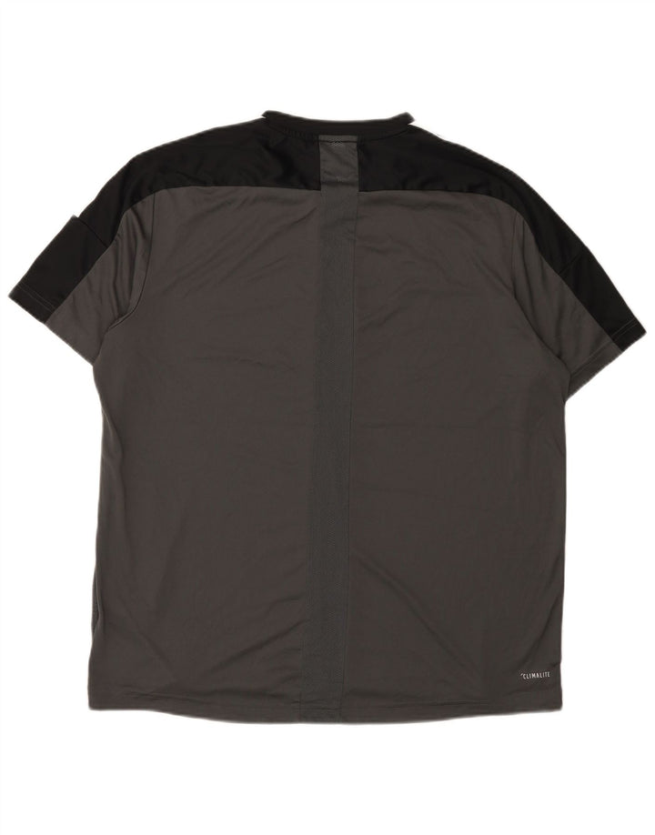 Мужская футболка Adidas Top XL Серая с цветными блоками из полиэстера