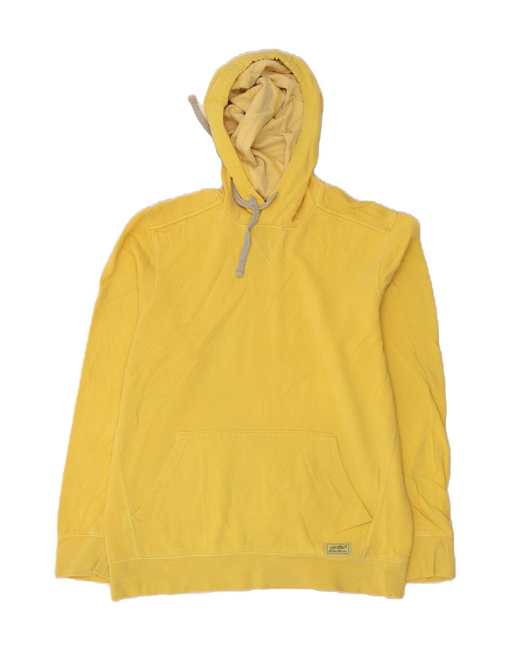 EDDIE BAUER Mens Hoodie Jumper Medium Yellow Cotton Vintage Eddie Bauer and Second-Hand Eddie Bauer from Messina Hembry 