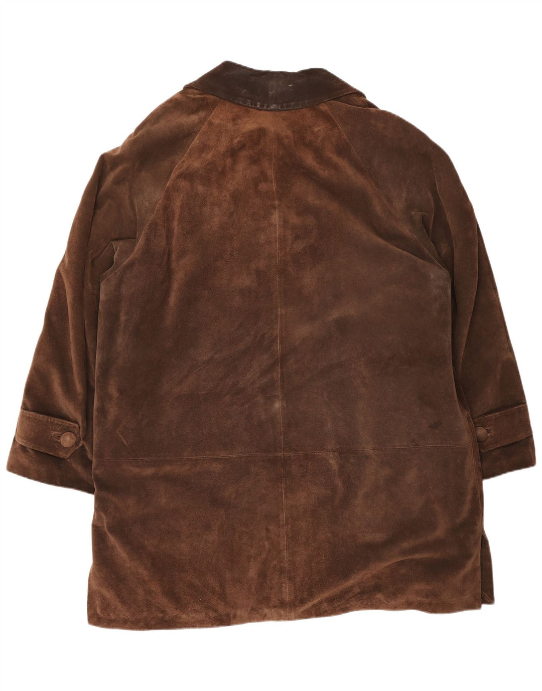 Винтажное женское пальто-ветровка оверсайз из замши UK 18 XL Коричневое