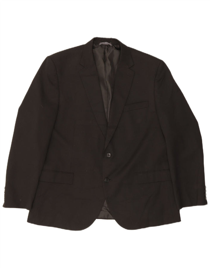 Мужской пиджак на двух пуговицах Marks & Spencer UK 46 XL, черный полиэстер