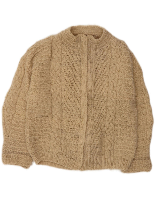ВИНТАЖНЫЙ женский открытый кардиган, свитер UK 18 XL, бежевый
