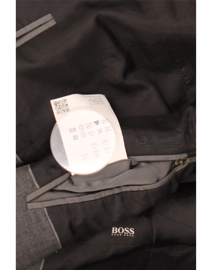 Мужской пиджак на 2 пуговицах HUGO BOSS EU 48, средний серый, шерсть