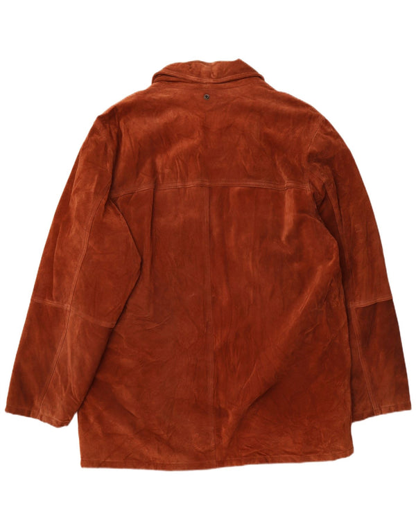 Мужская замшевая ветровка Confezioni Di Lusso UK 42 XL коричневая кожа