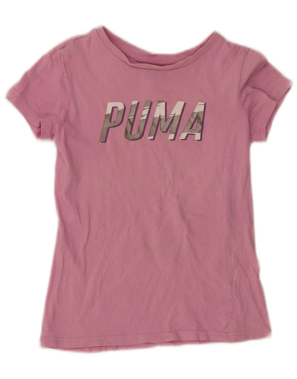 Футболка с рисунком Puma для девочек, топ 9–10 лет, фиолетовая