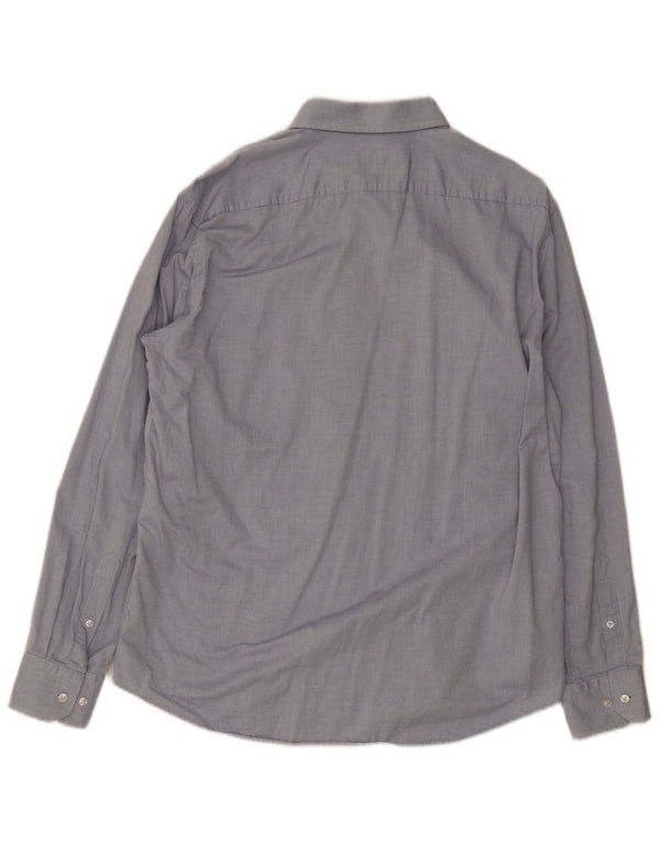 Мужская рубашка обычного кроя Hugo Boss, размер 43, 17 XL, хлопок в синие пятна