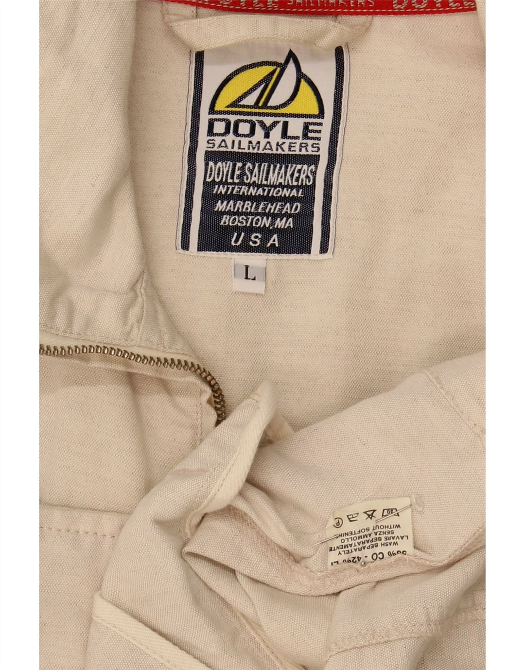 VINTAGE Mens Bomber Jacket UK 40 Large Beige Cotton