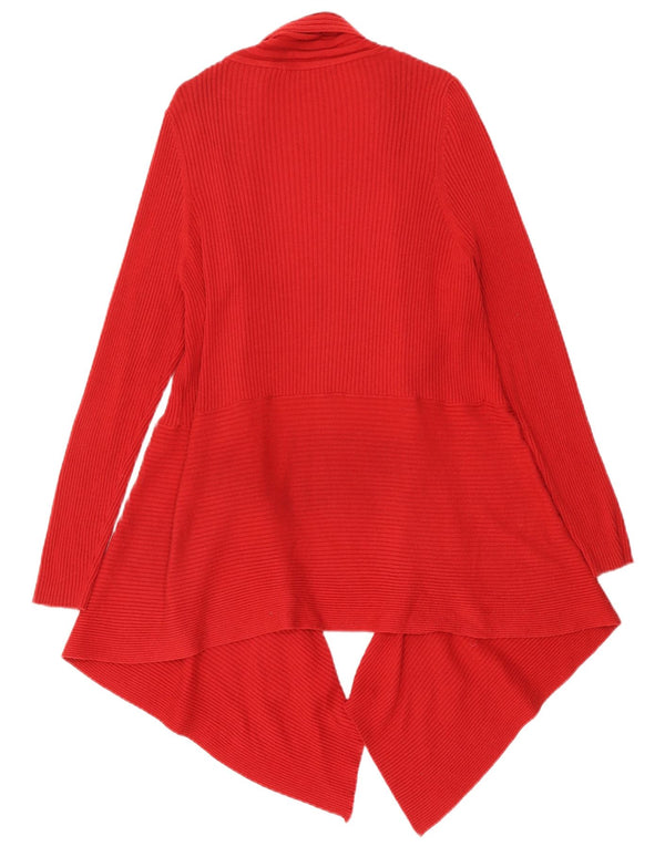 Женский удлиненный асимметричный кардиган Marks & Spencer UK 24 4XL красный
