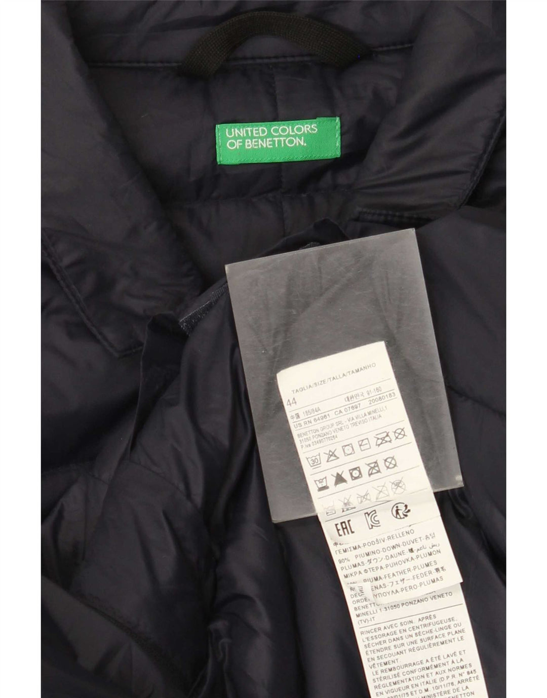 Мужская стеганая куртка Benetton IT 44 XS Темно-синий Полиамид