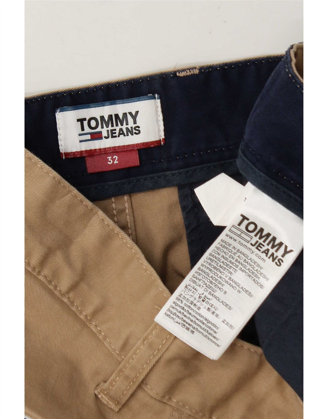 Мужские шорты чинос Tommy Hilfiger W32, средний бежевый, хлопок