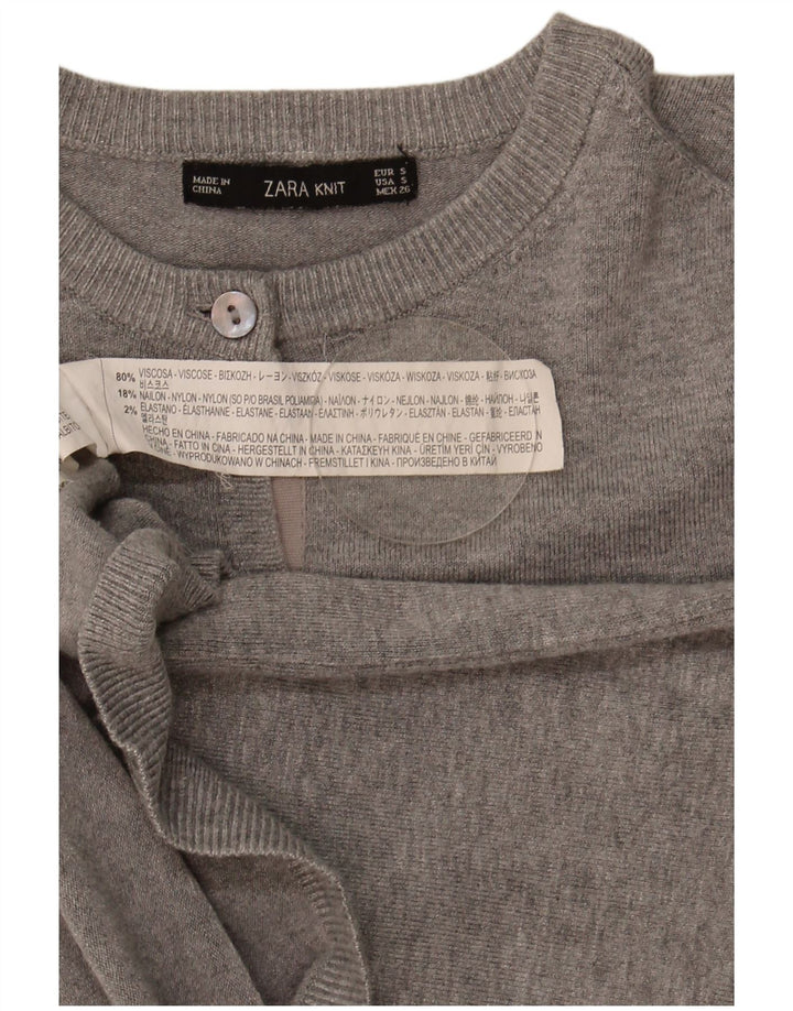 Женский кардиган Zara UK 10, маленький серый вискоза