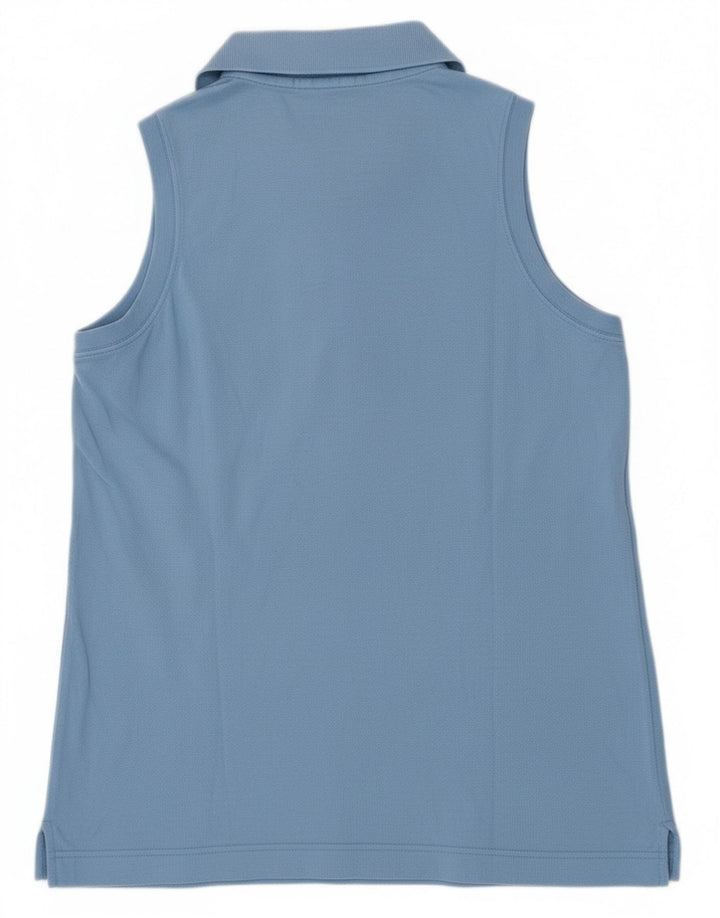 Женская рубашка поло без рукавов Sergio Tacchini UK 12, средний синий хлопок