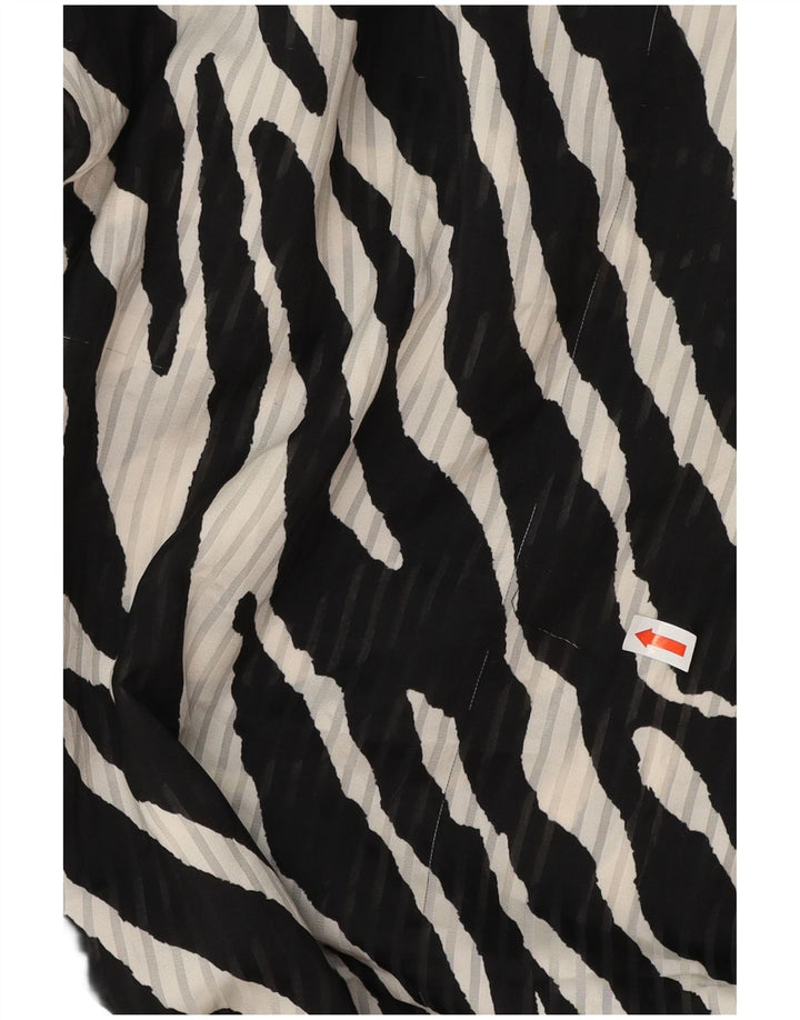 Женское платье с запахом и длинными рукавами ZARA UK 12, средний черный с животным принтом