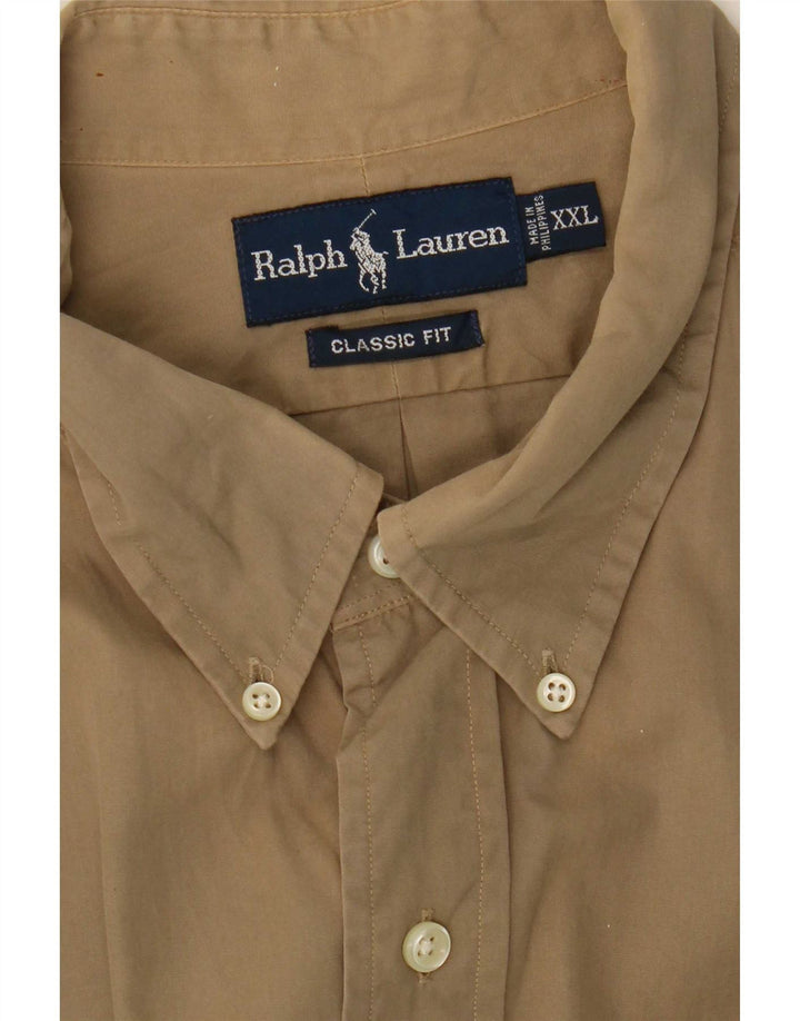 Рубашка мужская классического кроя Ralph Lauren 2XL бежевая