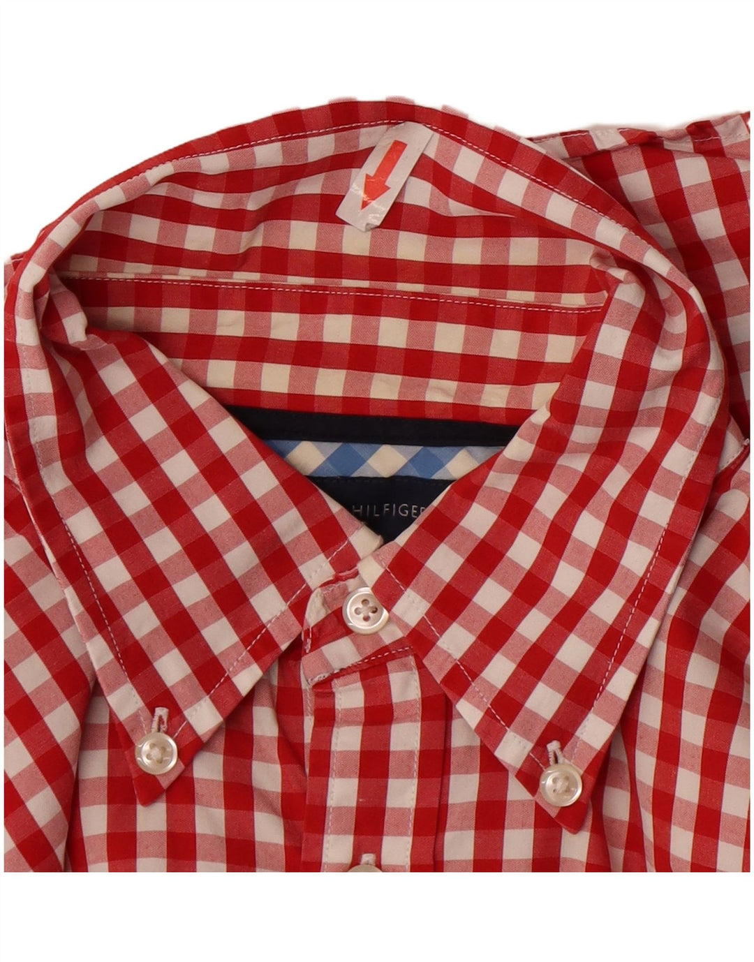 Мужская рубашка Tommy Hilfiger в клетку красного цвета, хлопок