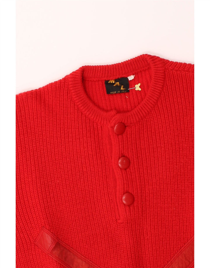 VINTAGE Mens Crew Neck Jumper Sweater IT 50 Medium Red Acrylic Vintage Vintage and Second-Hand Vintage from Messina Hembry 