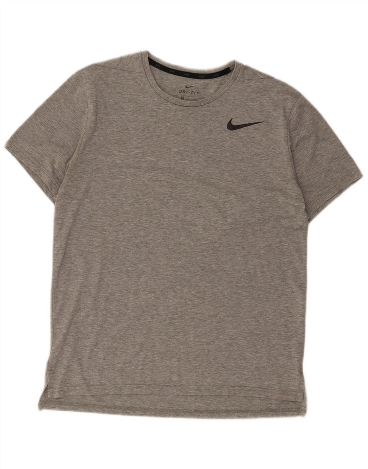 Мужская футболка Nike Dri Fit из полиэстера среднего серого цвета с крапинками