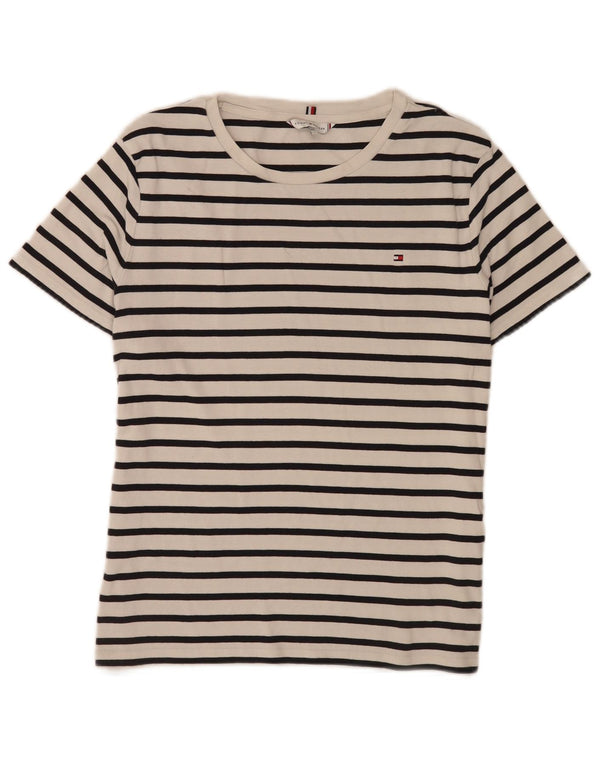Женская футболка Tommy Hilfiger Top UK 20 2XL в морскую полоску белого цвета