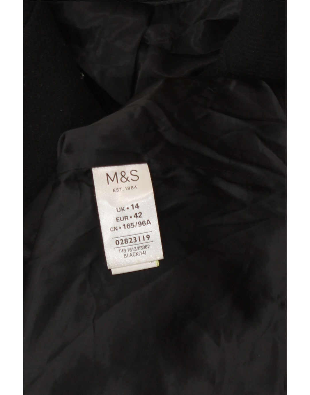 Женское полупальто Marks & Spencer UK 14, большой черный полиэстер