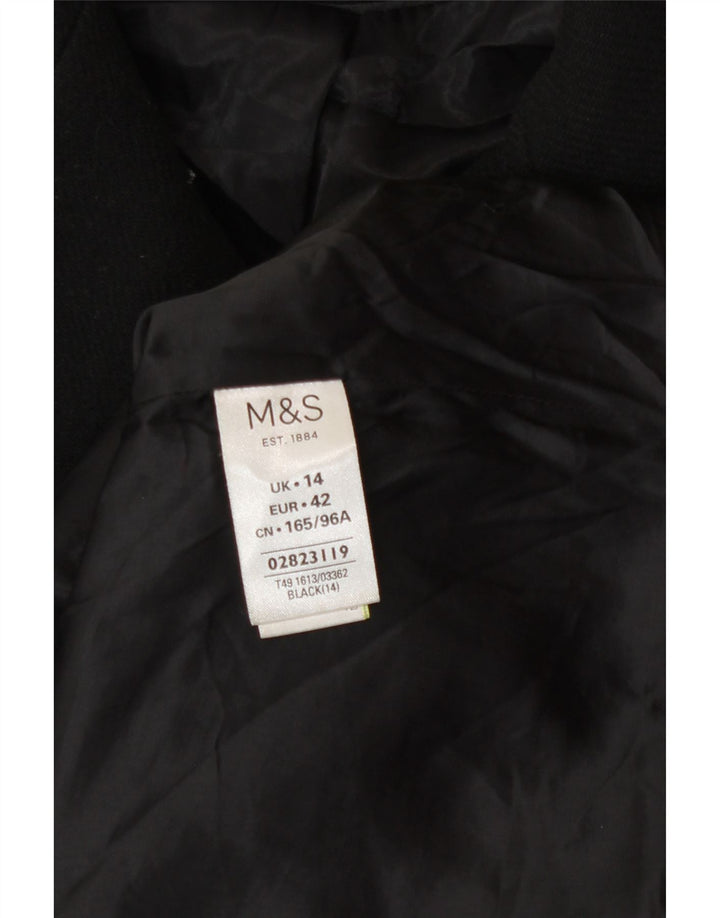 Женское полупальто Marks & Spencer UK 14, большой черный полиэстер