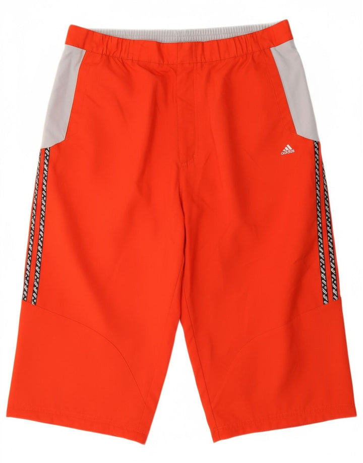 ADIDAS Mens Graphic Bermuda Sport Shorts Large  Red Colourblock Polyester
