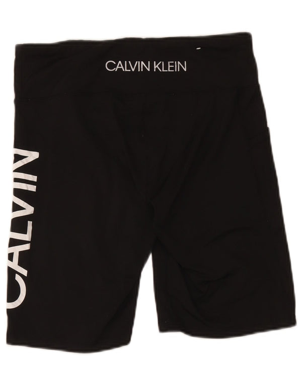Женские спортивные шорты с рисунком Calvin Klein UK 14, большие черные нейлоновые