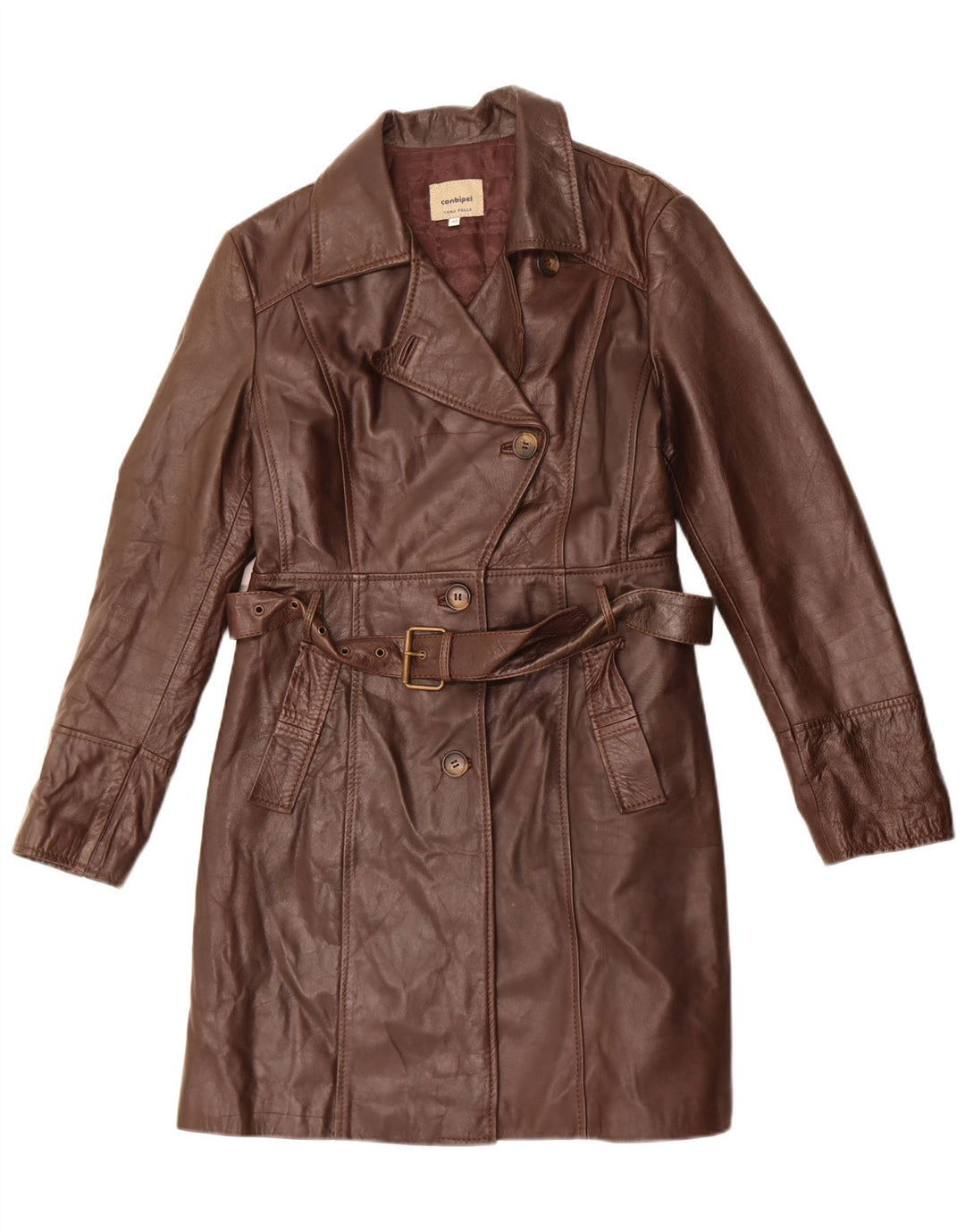Conbipel Женское кожаное пальто IT 48 XL Коричневое кожаное