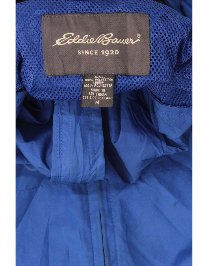 Мужская дождевик с капюшоном Eddie Bauer UK 38, средний синий полиэстер