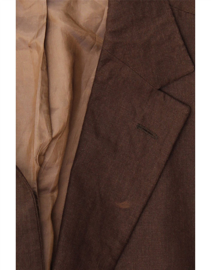 SOLBIATI Мужской пиджак на 2 пуговицах IT 48 Средний коричневый лен