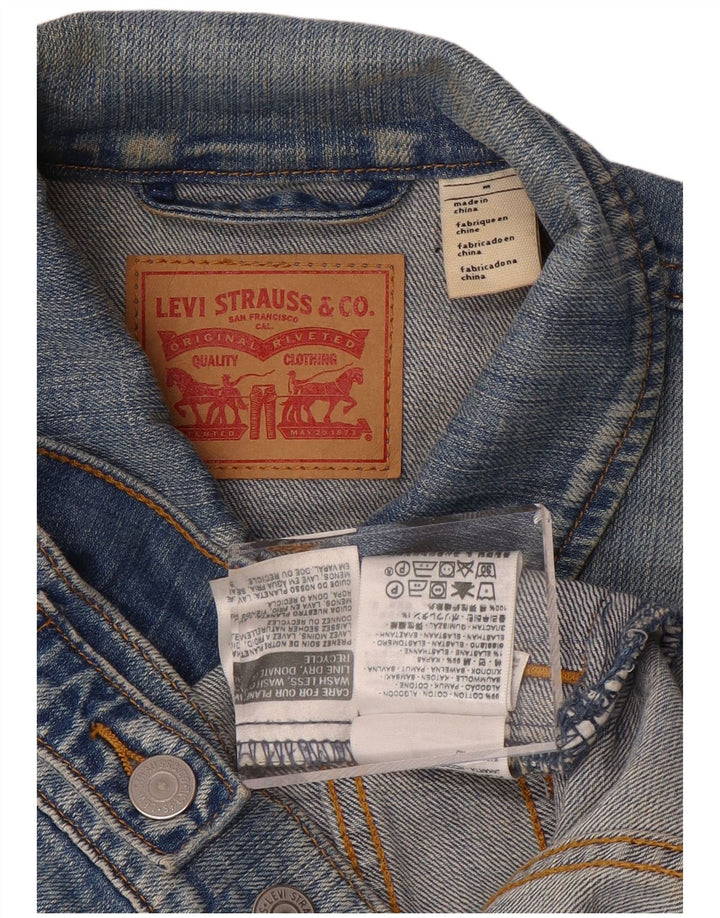 Женская джинсовая куртка Levi's UK 12, хлопок среднего синего цвета